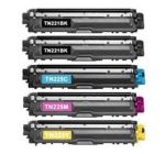 TN221/225 Toner Cartridge 5 Pack - Brother Compatible New High Yield