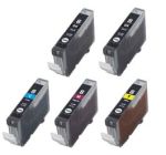 Compatible Canon CLI-8 Ink Cartridges 5 Pack (2 Black, 1 each of Cyan Magenta Yellow)