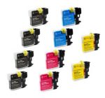 Compatible Brother LC65 Ink Cartridge 10 Pack