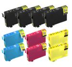 Compatible Epson T220XL Ink Cartridge 10 Pack (4 Black, 2 each of Cyan, Magenta, Yellow)