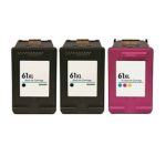 Compatible HP 61XL Ink Cartridges 3 Pack (2 Black, 1 Tri-color)