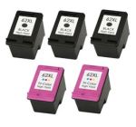Compatible HP 62XL Ink Cartridges 5 Pack (3 Black, 2 Tri-color)