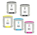HP 88XL Remanufactured Ink Cartridges 5 Pack (2 Black, 1 each of Cyan, Magenta, Yellow)