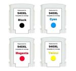 HP 940XL Remanufactured Ink Cartridges 4 Pack (1 each of Black, Cyan, Magenta, Yellow)
