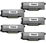 Compatible Brother TN620 Toner Cartridge 5 Pack