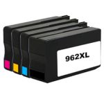 Compatible HP 962XL Ink Cartridges 4 Pack (1 each of Black, Cyan, Magenta, Yellow)