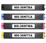 Compatible Sharp MX-36NT Toner Cartridge for MX-2610N, MX-2615N, MX-2640N 4 Pack