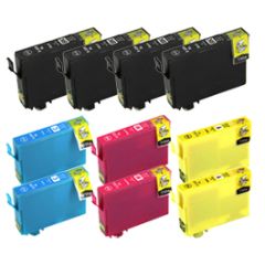 Compatible Epson T220XL Ink Cartridge 10 Pack (4 Black, 2 each of Cyan, Magenta, Yellow)