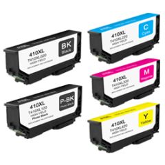 Compatible Epson T410XL Ink Cartridge 5 Pack (1 each of Photo Black, Black, Cyan, Magenta, Yellow)