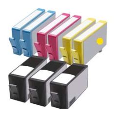 HP 564XL Remanufactured Ink Cartridges 9 Pack (3 Black, 2 each of Cyan, Magenta, Yellow)