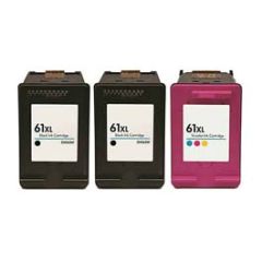 Compatible HP 61XL Ink Cartridges 3 Pack (2 Black, 1 Tri-color)