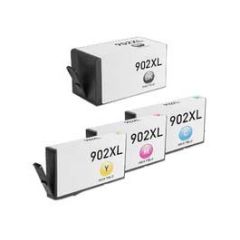 HP 902XL Remanufactured Ink Cartridges 4 Pack (1 each of Black, Cyan, Magenta, Yellow)