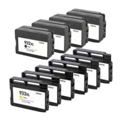 HP 932XL, 933XL Remanufactured Ink Cartridges 10 Pack (4 Black, 2 each of Cyan, Magenta, Yellow)