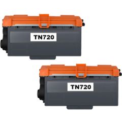 Compatible Brother TN720 Toner Cartridge 2 Pack