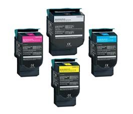 4 HY Color Toner Cartridges for Lexmark C544 dw C544 n C546 dtn X543 dn X544 dn 